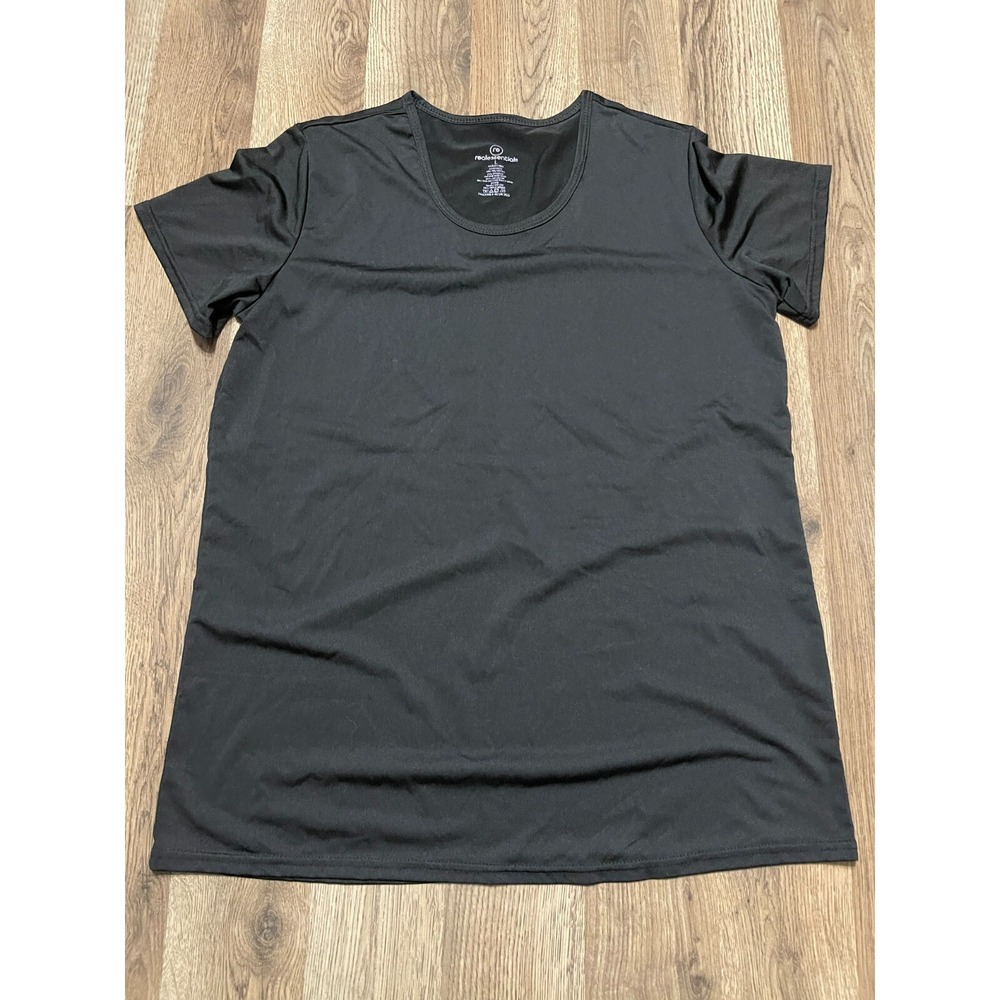 Realessentials Shirt, Women's Size Large, Black, Round Neck